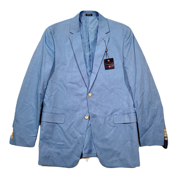Saddlebred Western Sport Coat Mens 42L 42 Bright Blue All‎ Cotton - Picture 1 of 6